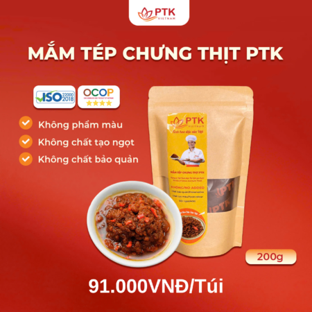 Mắm Tép Chưng Thịt PTK 200 - 200g (Vị truyền thống, túi zip) - Đặc Sản Việt Nam - Chuẩn ISO, OCOP
