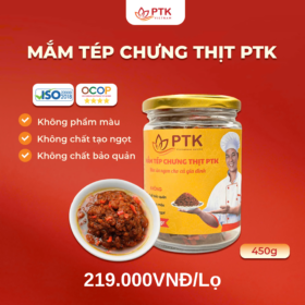 Mắm Tép Chưng Thịt PTK Chuẩn ISO, OCOP Hộp 450gr – Đặc Sản Việt Nam – Thịt Chưng Mắm Tép Ngon
