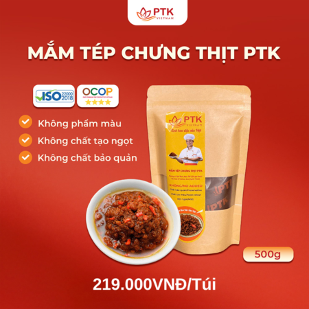 Mắm Tép Chưng Thịt PTK 501 - 500g (Vị truyền thống, túi zip) - Đặc Sản Việt Nam - Chuẩn ISO, OCOP